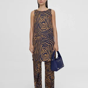 Lola Casademunt Camisetas Y Tops | Vestidos Y Faldas<Vestido corto animal print cebra MARRON-AZUL