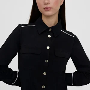 Lola Casademunt Vestidos Y Faldas<Vestido corto camisero ceñido NEGRO
