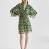 Lola Casademunt Vestidos Y Faldas<Vestido corto fluido estampado VERDE-MARRON