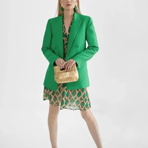 Lola Casademunt Vestidos Y Faldas<Vestido corto fluido estampado VERDE-MARRON