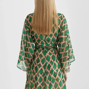 Lola Casademunt Vestidos Y Faldas<Vestido corto fluido estampado VERDE-MARRON
