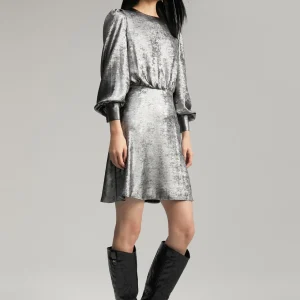Lola Casademunt Vestidos Y Faldas<Vestido corto laminado PLATEADO