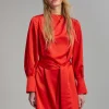 Lola Casademunt Vestidos Y Faldas<Vestido corto satinado ROJO