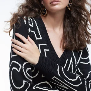 Lola Casademunt Punto | Vestidos Y Faldas<Vestido de punto letras NEGRO-BLANCO