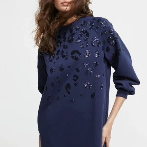 Lola Casademunt Vestidos Y Faldas<Vestido detalle lentejuelas AZULNOCHE