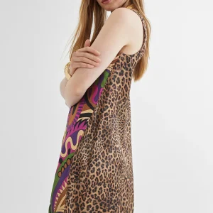 Lola Casademunt Vestidos Y Faldas<Vestido estampado animal combinado LILA-NEGRO