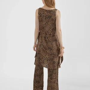 Lola Casademunt Vestidos Y Faldas<Vestido estampado animal combinado LILA-NEGRO