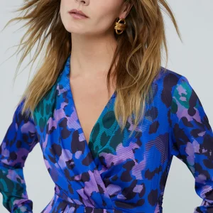 Lola Casademunt Animal Print | Vestidos Y Faldas<Vestido estampado animal print AZUL-NEGRO