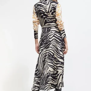 Lola Casademunt Animal Print | Vestidos Y Faldas<Vestido estampado zebra NEGRO-CRUDO