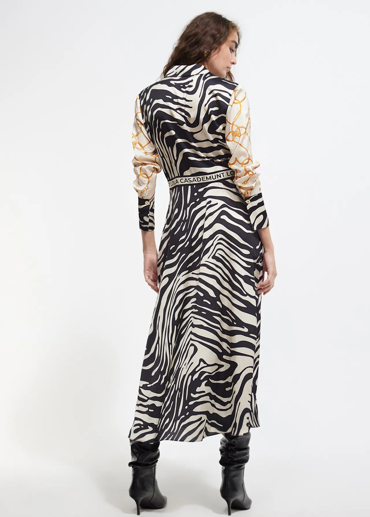 vestido_estampado_zebra_2.webp Lola Casademunt Animal Print | Vestidos Y Faldas<Vestido estampado zebra NEGRO-CRUDO