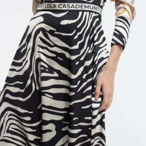 Lola Casademunt Animal Print | Vestidos Y Faldas<Vestido estampado zebra NEGRO-CRUDO