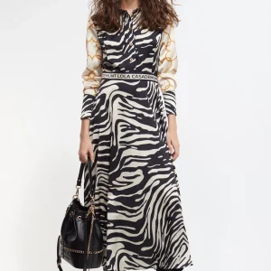 Lola Casademunt Animal Print | Vestidos Y Faldas<Vestido estampado zebra NEGRO-CRUDO