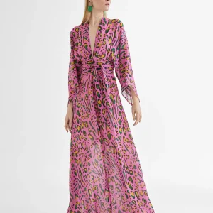 Lola Casademunt Vestidos Y Faldas<Vestido largo animal print color LILA-NEGRO