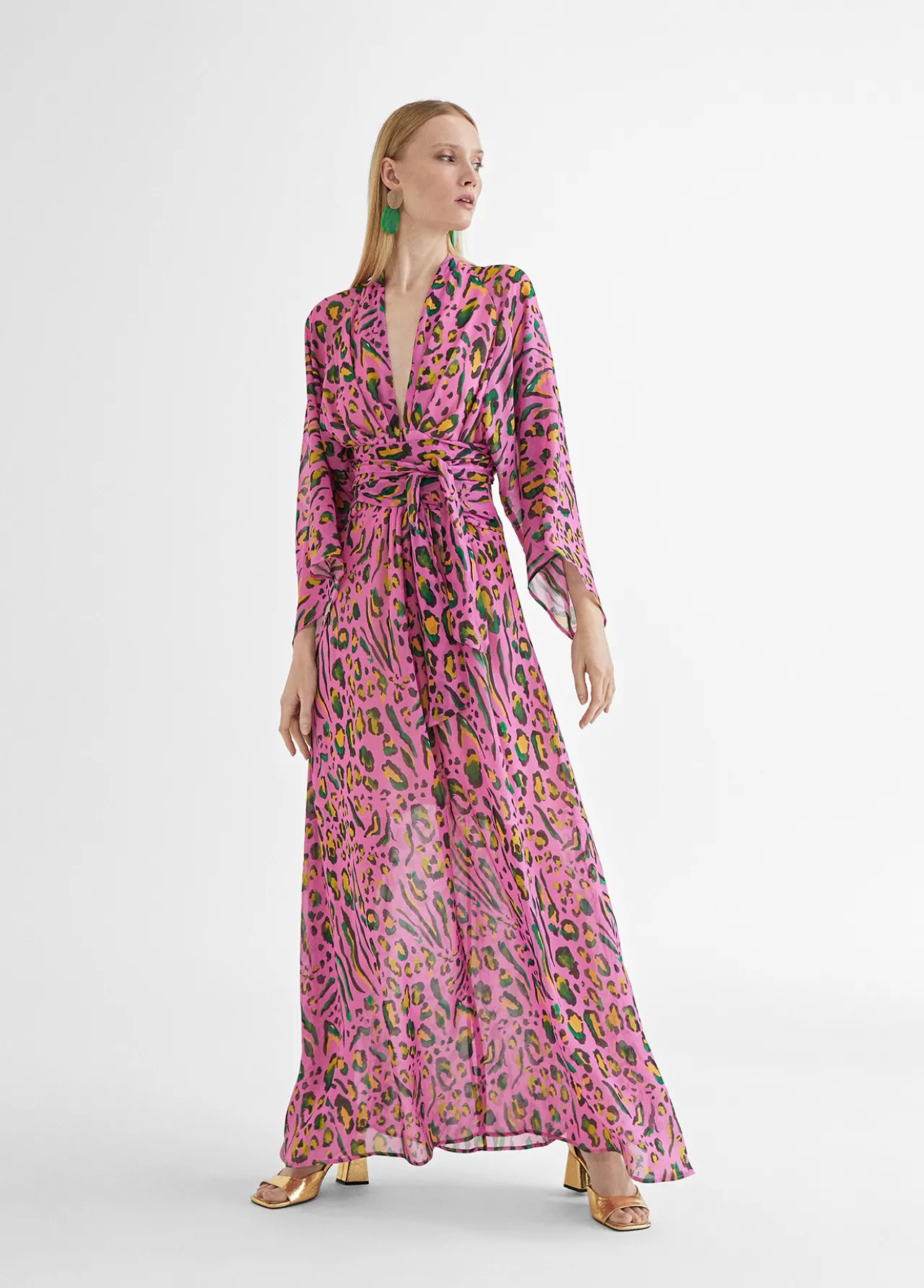 vestido_largo_animal_print_color_3.webp Lola Casademunt Vestidos Y Faldas<Vestido largo animal print color LILA-NEGRO