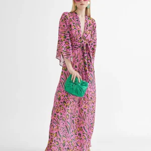 Lola Casademunt Vestidos Y Faldas<Vestido largo animal print color LILA-NEGRO