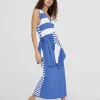 Lola Casademunt Vestidos Y Faldas<Vestido largo de punto AZUL-BLANCO
