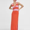 Lola Casademunt Vestidos Y Faldas<Vestido largo de punto AZUL-BLANCO