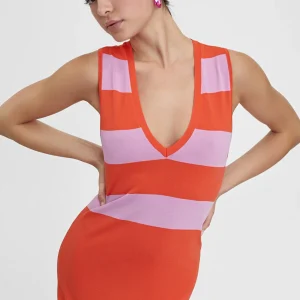Lola Casademunt Vestidos Y Faldas<Vestido largo de punto AZUL-BLANCO