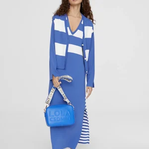 Lola Casademunt Vestidos Y Faldas<Vestido largo de punto AZUL-BLANCO