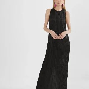 Lola Casademunt Vestidos Y Faldas<Vestido largo efecto plisado MAGENTA