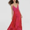 Lola Casademunt Baño<Vestido largo estampado animal print ROSA