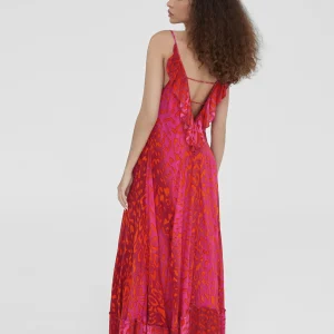 Lola Casademunt Baño<Vestido largo estampado animal print ROSA