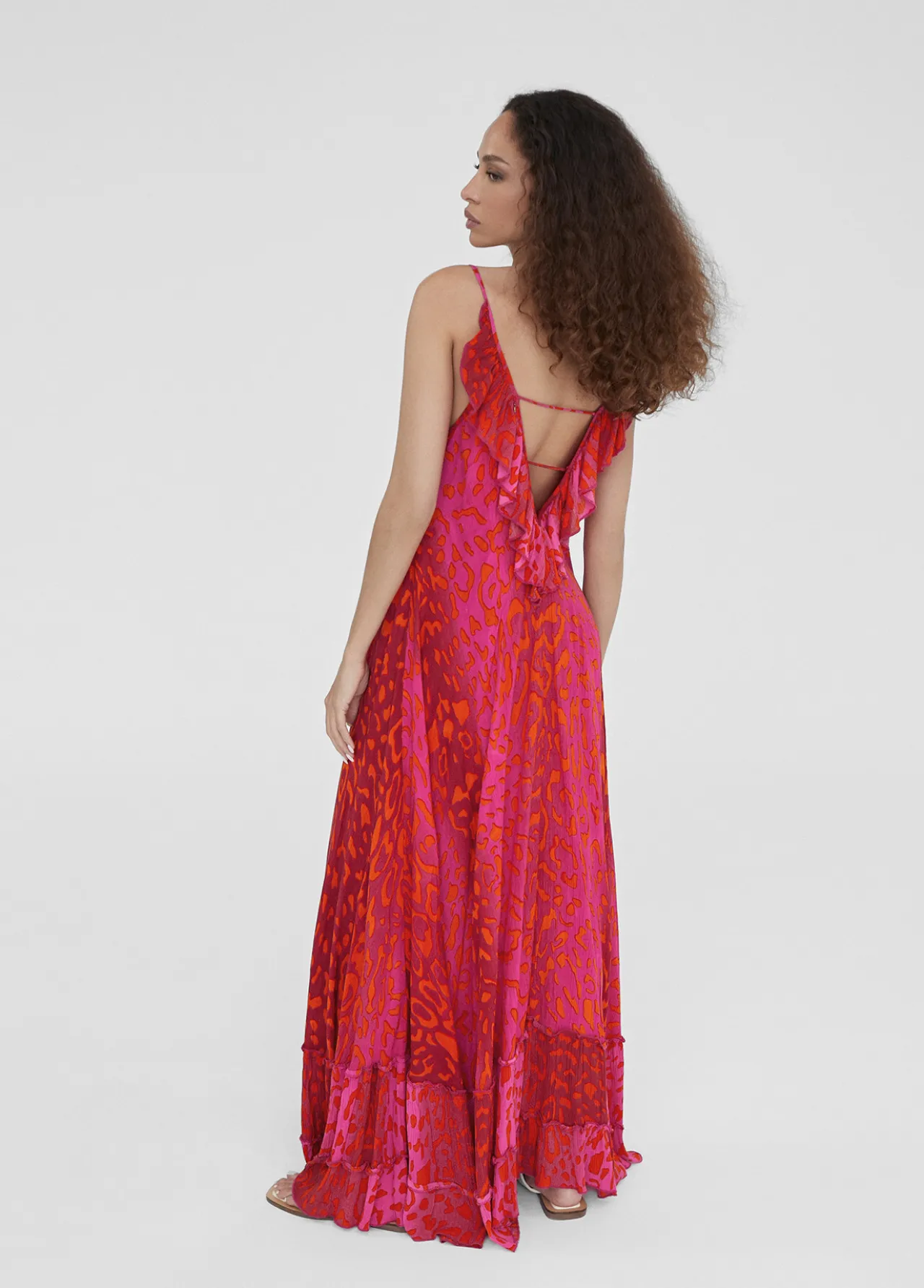 vestido_largo_estampado_animal_print_2.webp Lola Casademunt Baño<Vestido largo estampado animal print ROSA