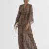 Lola Casademunt Vestidos Y Faldas<Vestido largo estampado leopardo MARRON-NEGRO