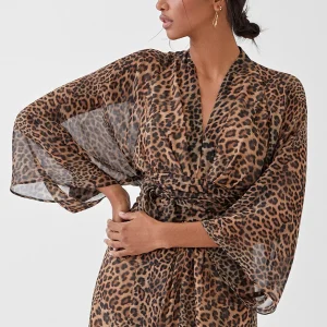 Lola Casademunt Vestidos Y Faldas<Vestido largo estampado leopardo MARRON-NEGRO