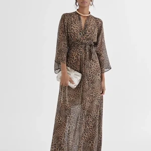 Lola Casademunt Vestidos Y Faldas<Vestido largo estampado leopardo MARRON-NEGRO