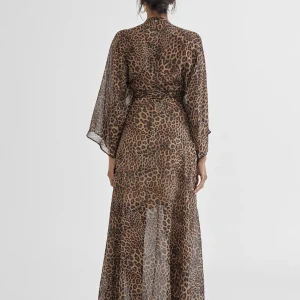 Lola Casademunt Vestidos Y Faldas<Vestido largo estampado leopardo MARRON-NEGRO