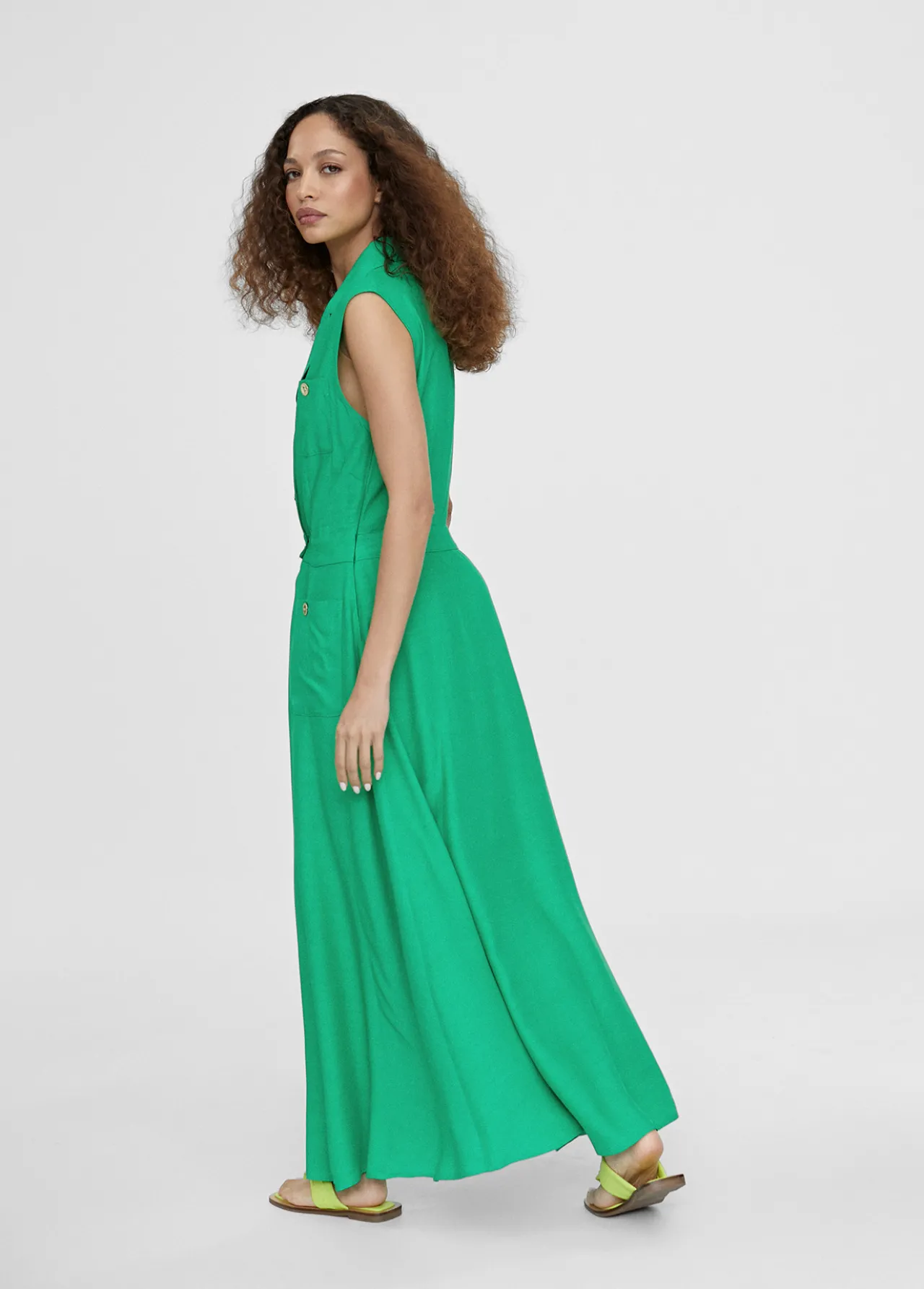 vestido_largo_fluido_1-3.webp Lola Casademunt Vestidos Y Faldas<Vestido largo fluido FUCSIA