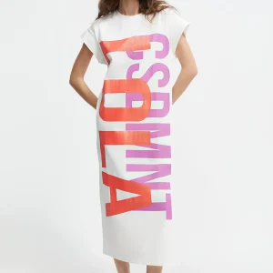 Lola Casademunt Camisetas Y Tops | Vestidos Y Faldas<Vestido largo Lola BLANCO-ROSA
