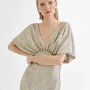 Lola Casademunt Vestidos Y Faldas<Vestido largo manga corta ancha DORADO