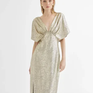 Lola Casademunt Vestidos Y Faldas<Vestido largo manga corta ancha DORADO