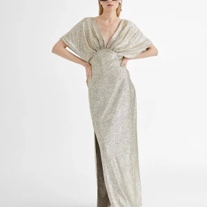 Lola Casademunt Vestidos Y Faldas<Vestido largo manga corta ancha DORADO
