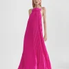 Lola Casademunt Vestidos Y Faldas<Vestido largo plisado FUCSIA