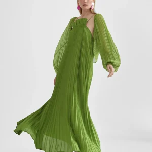 Lola Casademunt Vestidos Y Faldas<Vestido largo plisado FUCSIA