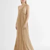 Lola Casademunt Vestidos Y Faldas<Vestido largo plisado tirante DORADO