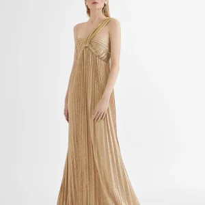 Lola Casademunt Vestidos Y Faldas<Vestido largo plisado tirante DORADO