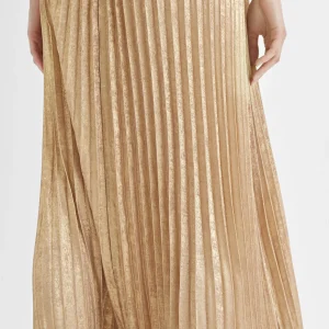 Lola Casademunt Vestidos Y Faldas<Vestido largo plisado tirante DORADO