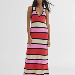 Lola Casademunt Vestidos Y Faldas | Punto<Vestido largo rayas ROJO