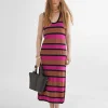 Lola Casademunt Vestidos Y Faldas | Punto<Vestido largo rayas NEGRO-ROSA