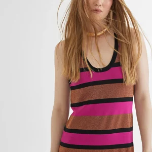 Lola Casademunt Vestidos Y Faldas | Punto<Vestido largo rayas NEGRO-ROSA
