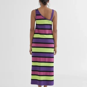 Lola Casademunt Punto<Vestido largo rayas VERDE-LILA