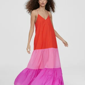 Lola Casademunt Vestidos Y Faldas<Vestido largo tricolor ROSA
