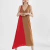 Lola Casademunt Vestidos Y Faldas<Vestido midi bicolor ROSA-ROJO