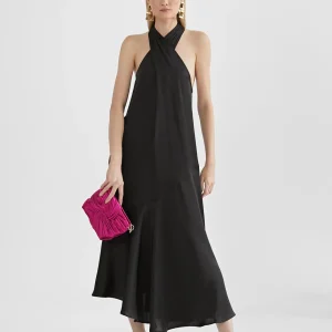 Lola Casademunt Vestidos Y Faldas<Vestido midi cuello halter cruzado ROJO