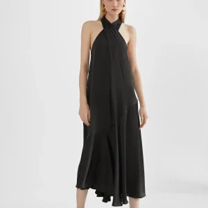 Lola Casademunt Vestidos Y Faldas<Vestido midi cuello halter cruzado ROJO