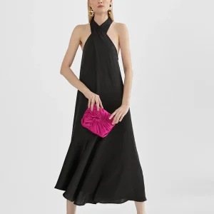 Lola Casademunt Vestidos Y Faldas<Vestido midi cuello halter cruzado ROJO